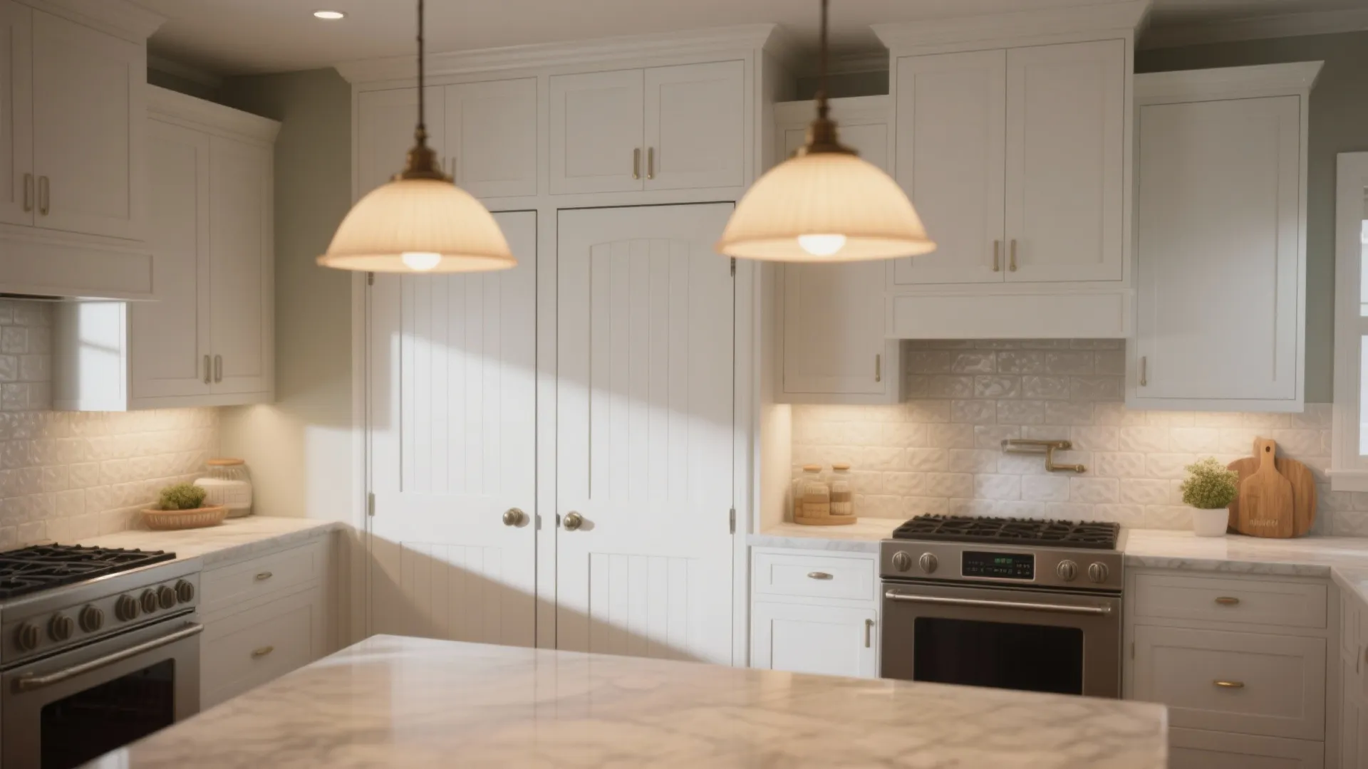 3. Match white doors to cabinetry and millwork for cohesion