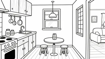5 Kitchen Coloring Page Ideas