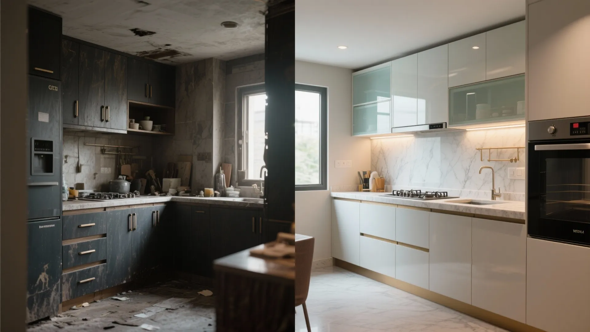 Compact Kitchen, Big Impact: L-shaped, Handleless, and Bright