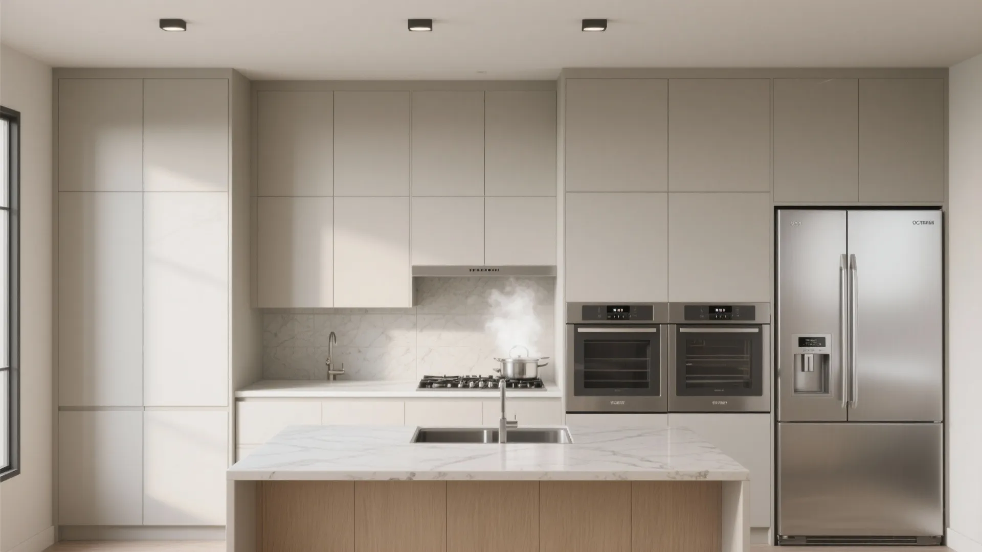 5. Kitchen Continuity — Calm the chaos above cabinets