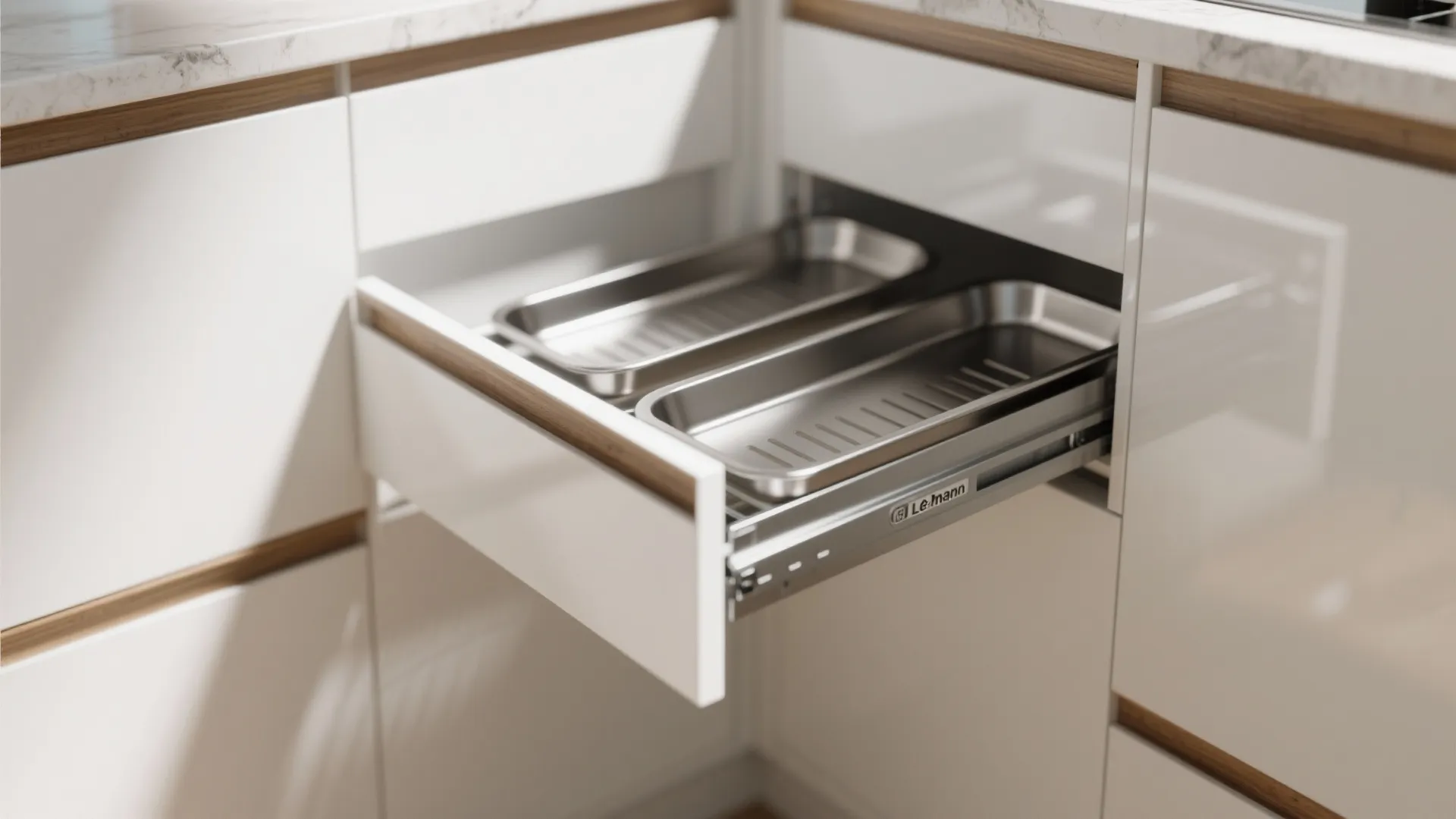 L-shaped kitchen that doubles your counter time