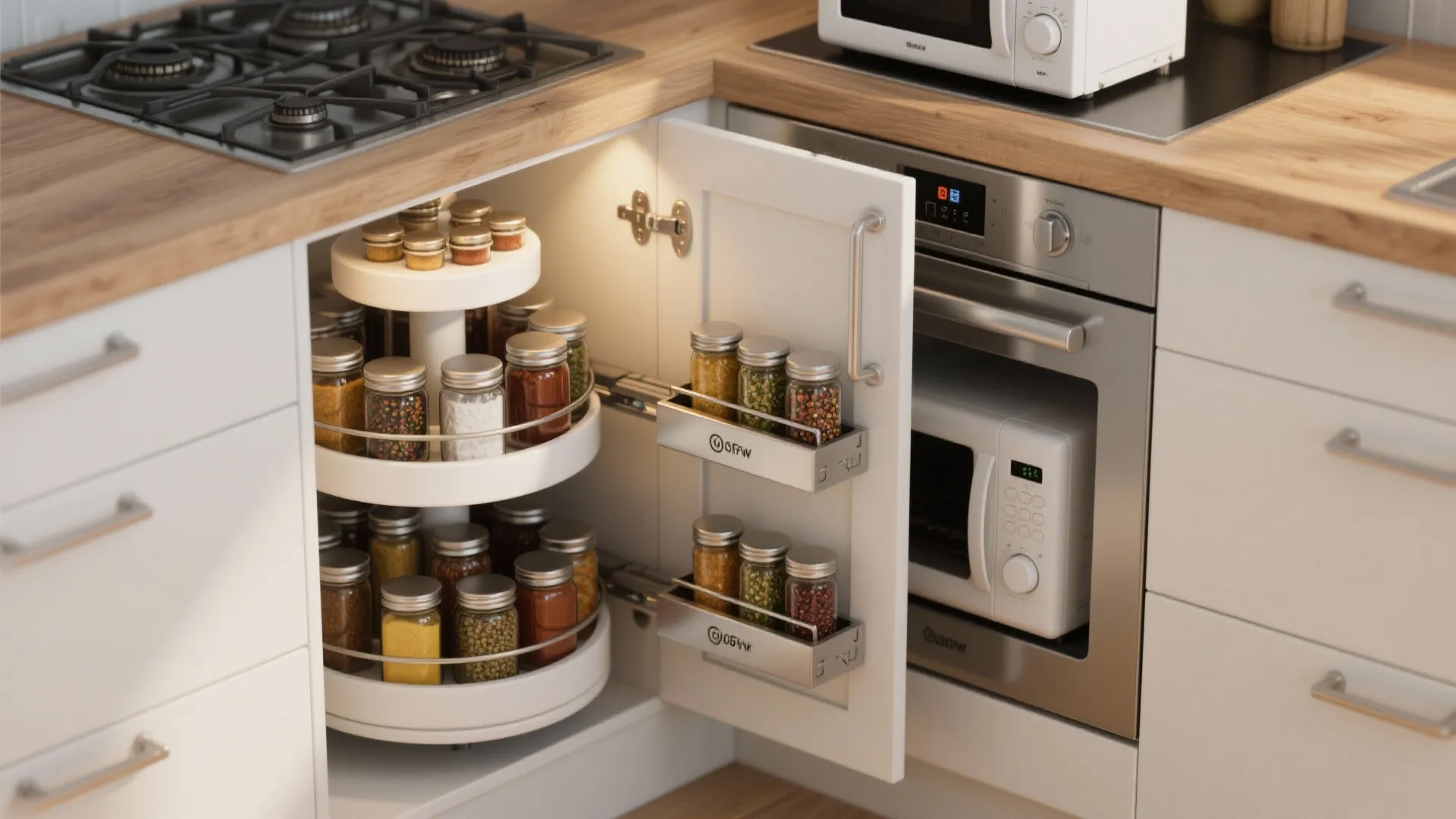 4. Optimize Kitchen Corners and Vertical Appliances