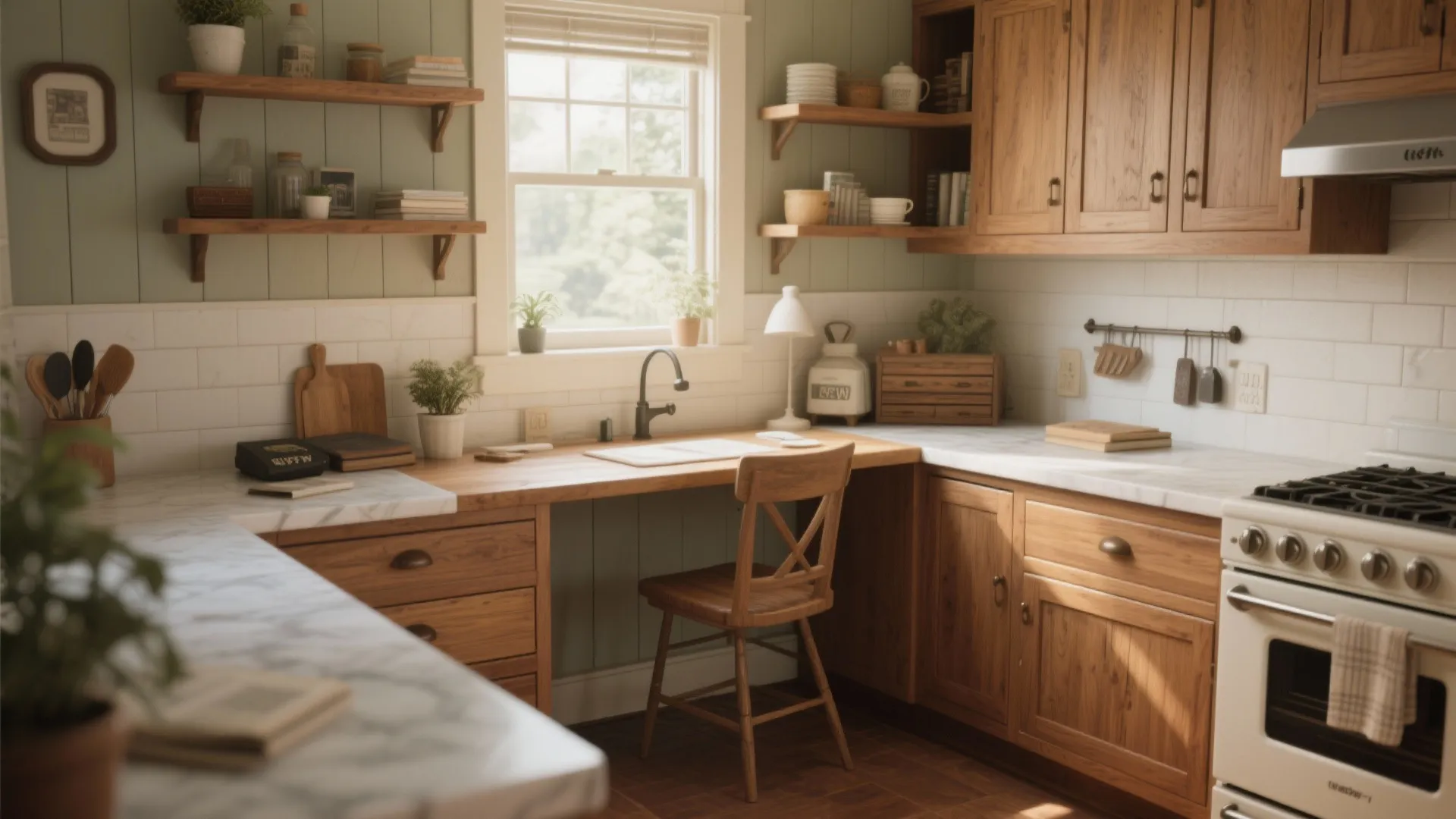 10. Integrated Kitchen Desk