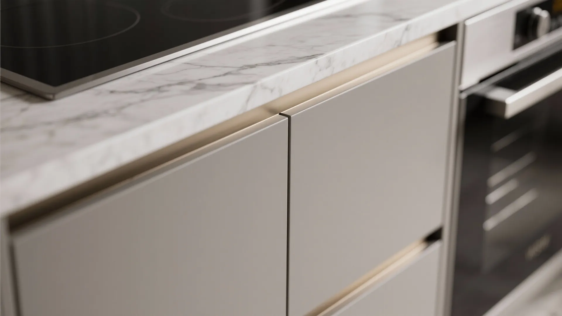 1) Minimal Luxe Kitchen with Hidden Storage