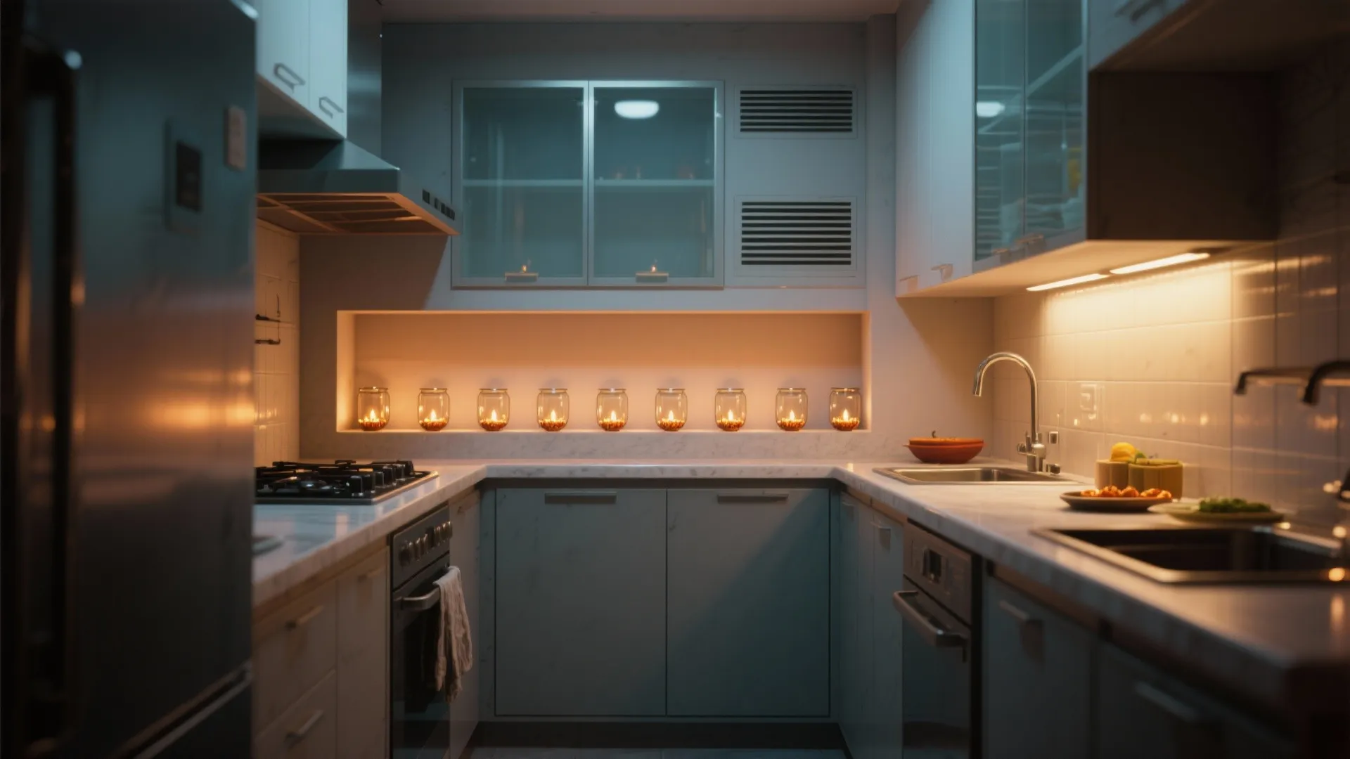 5. Integrated Kitchen Diya Strip