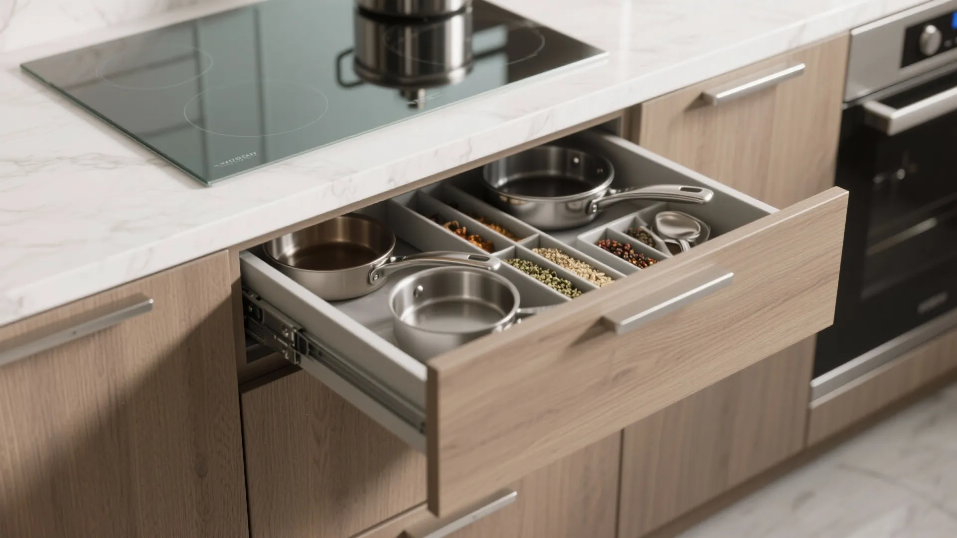 Minimal kitchen storage that actually works