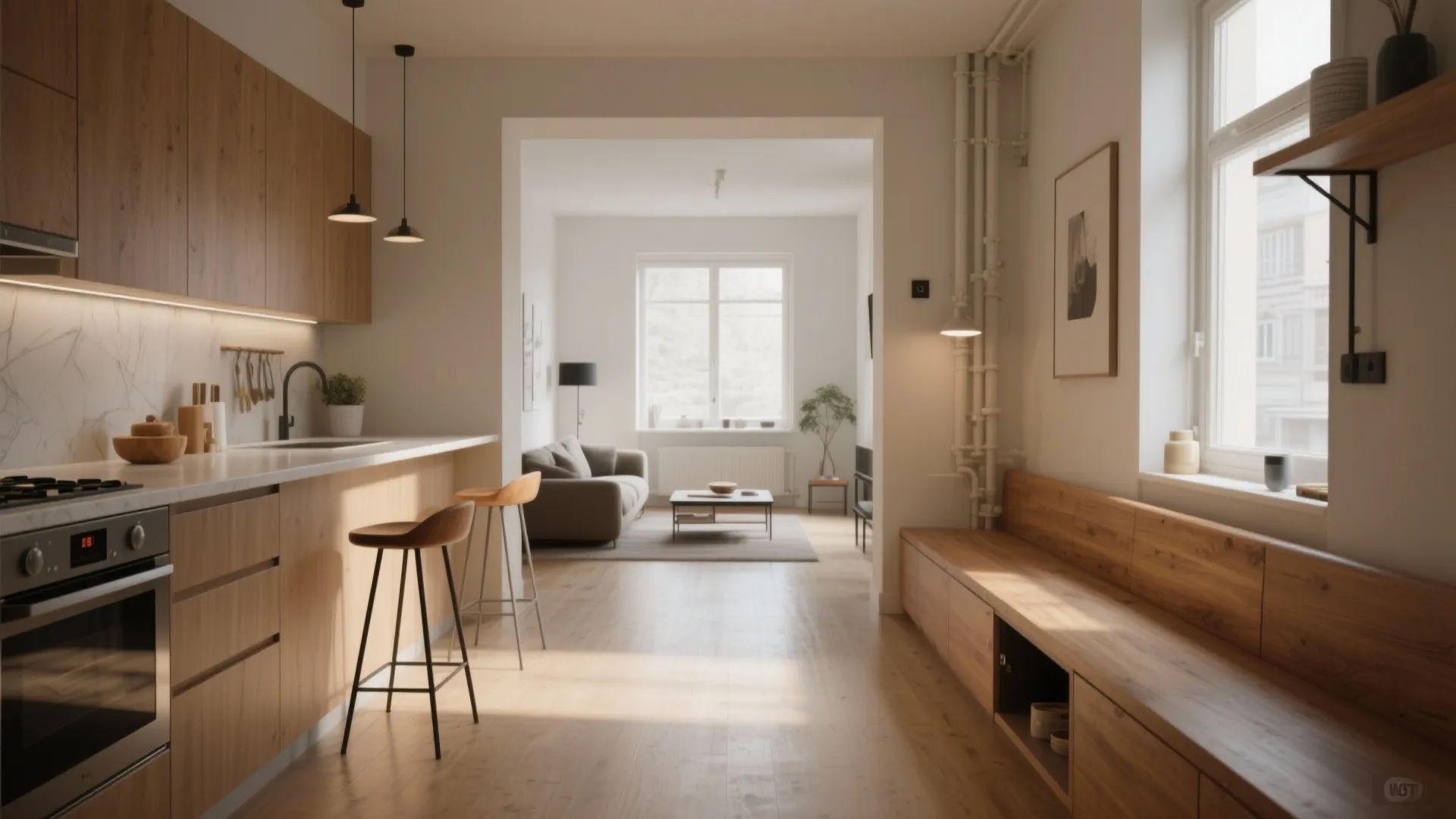 5. Make the kitchen edge work for the living room