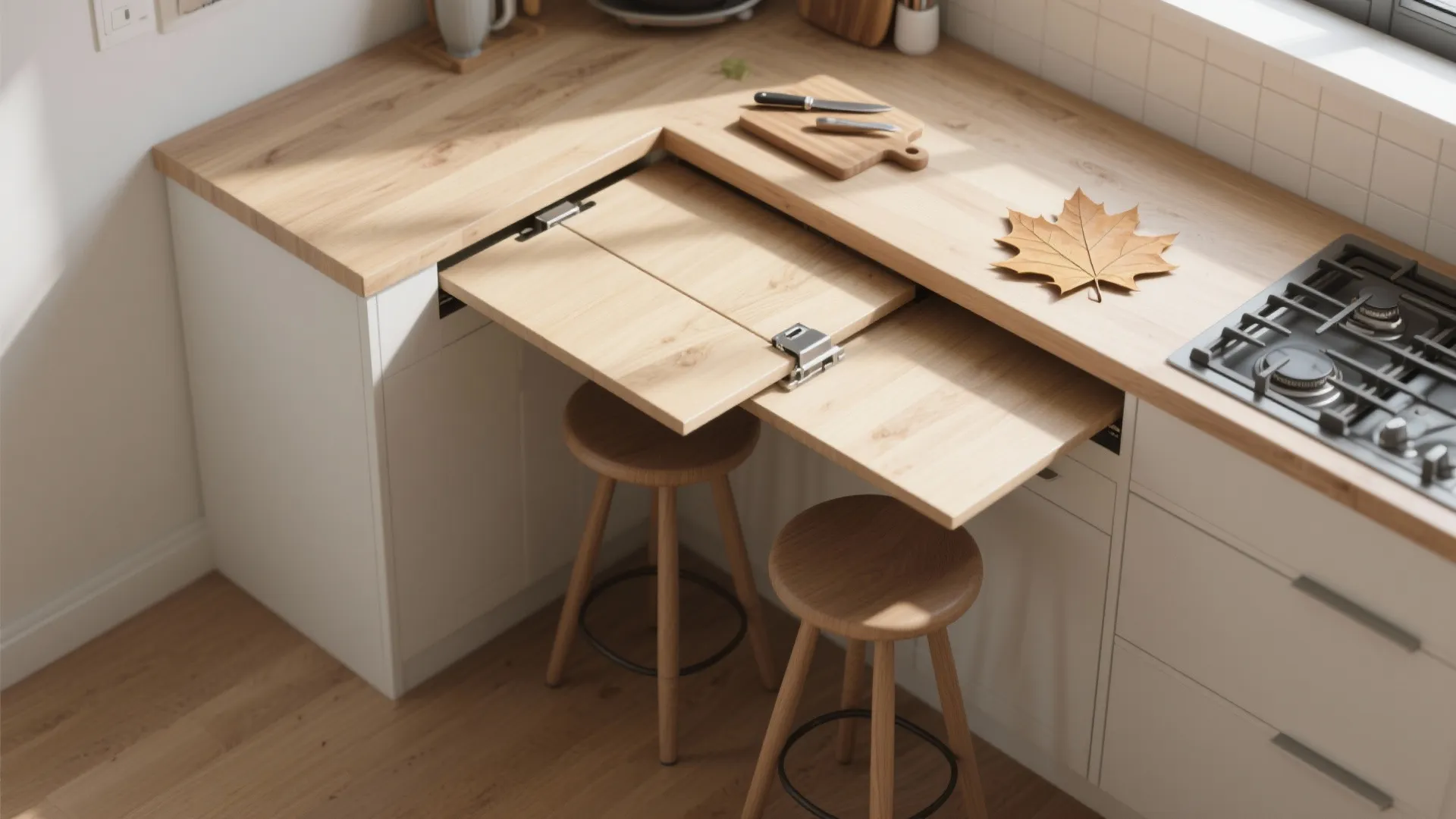 4. Fold-Down Kitchen Counter Extensions