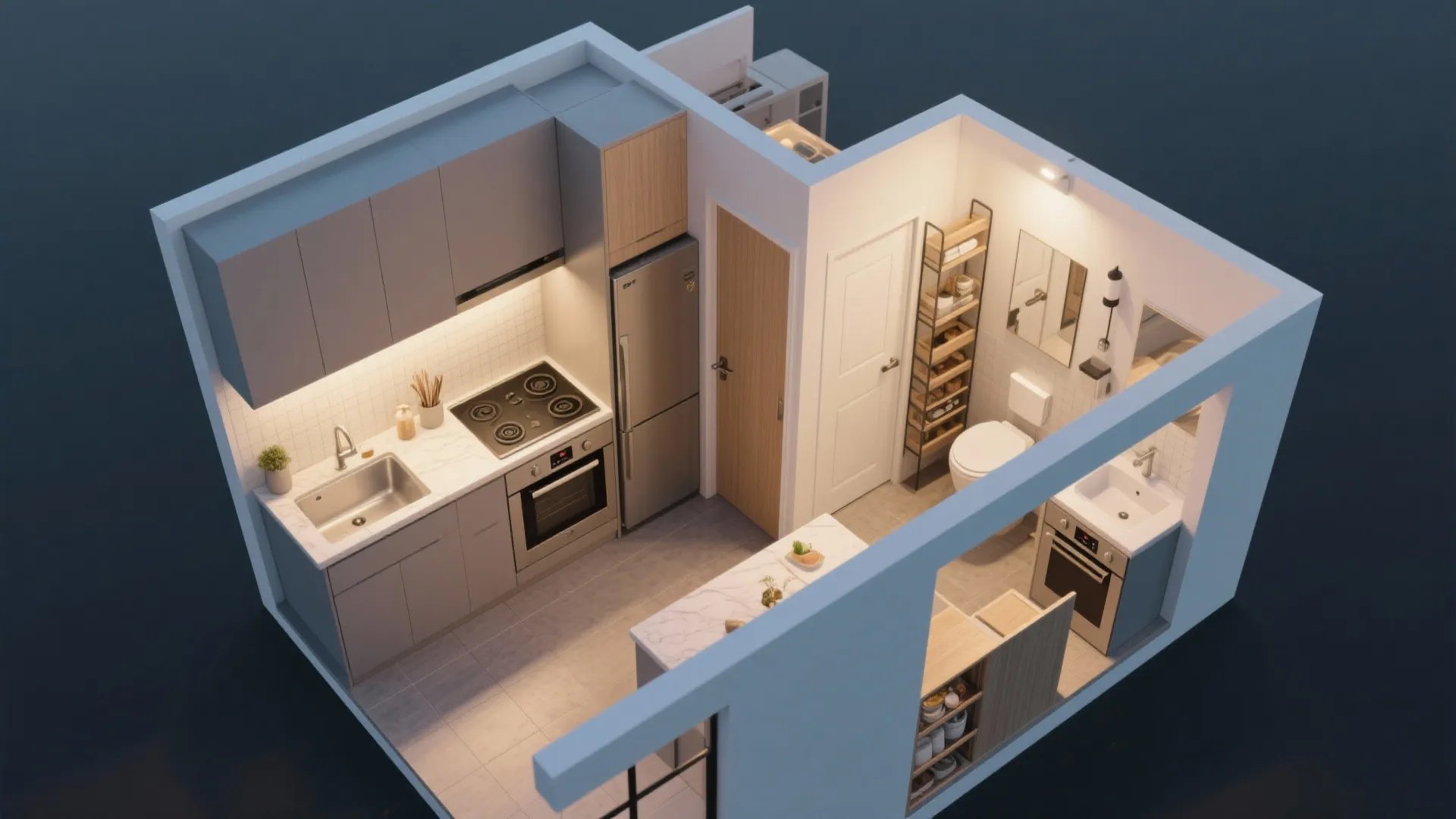 5. Optimize kitchen and bathrooms for flow