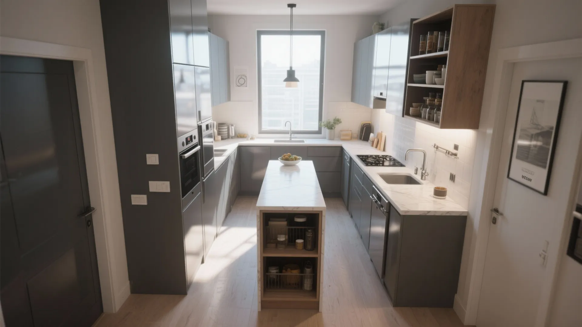 3. Kitchen optimized for flow and storage