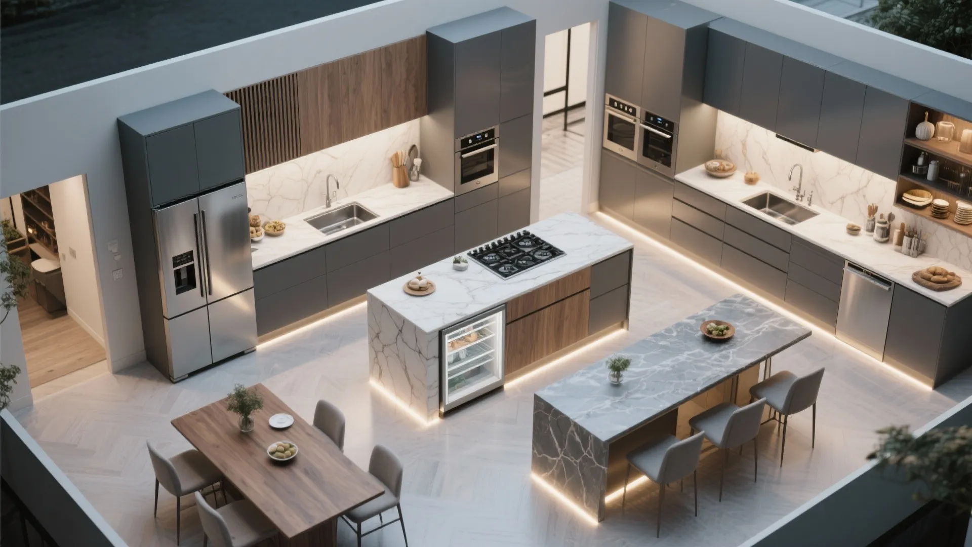 Chef’s kitchen plus a hidden scullery