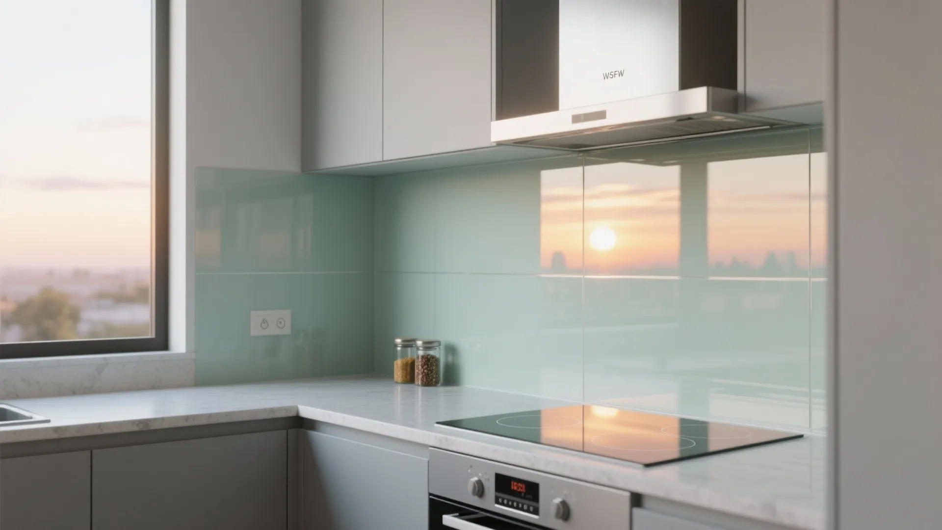 Glass Backsplash for Light and Depth