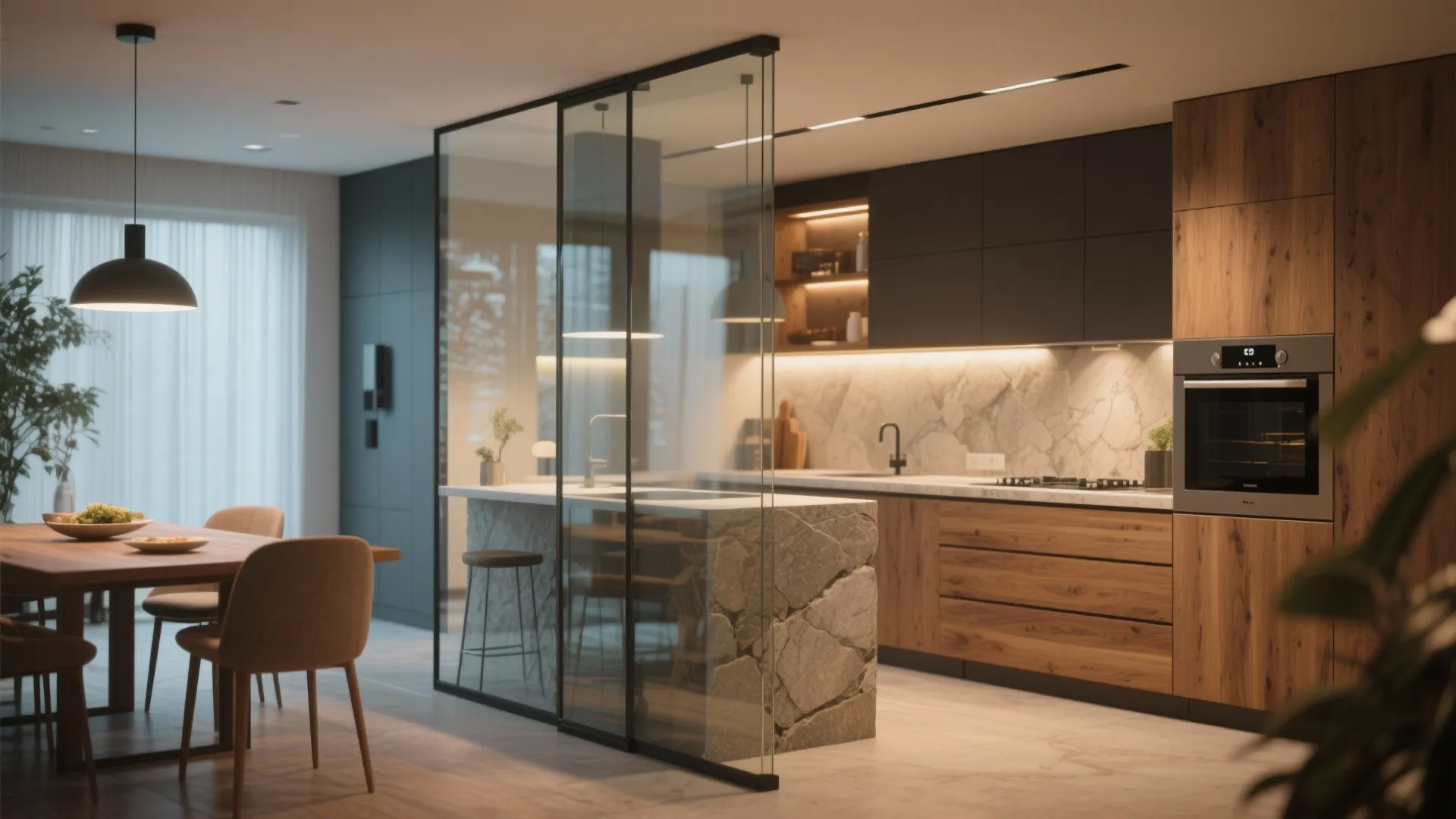 Idea 7: Kitchen Glass Dividers