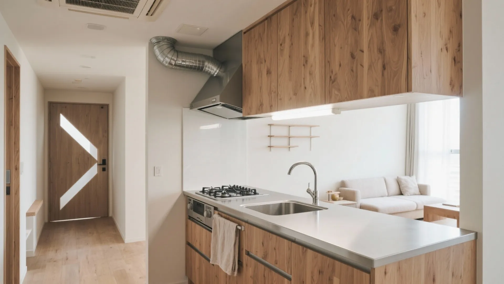 キッチンの熱対策：レンジ横は“排熱レーン”、廊下は“風の橋”（動線規画の発想）