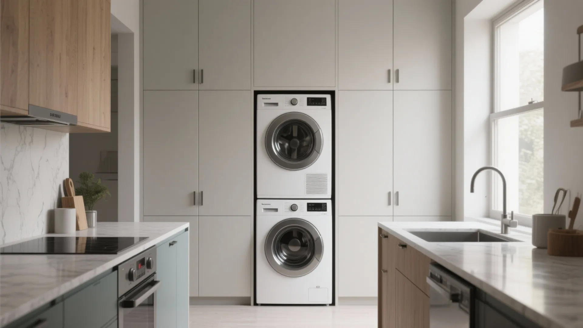 5. Open Kitchen Stack with Hidden Doors