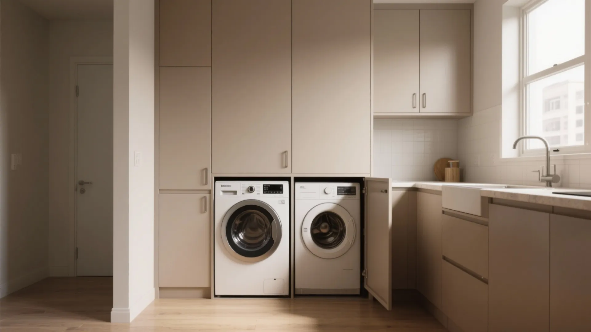 2. Hide the stack behind kitchen cabinetry