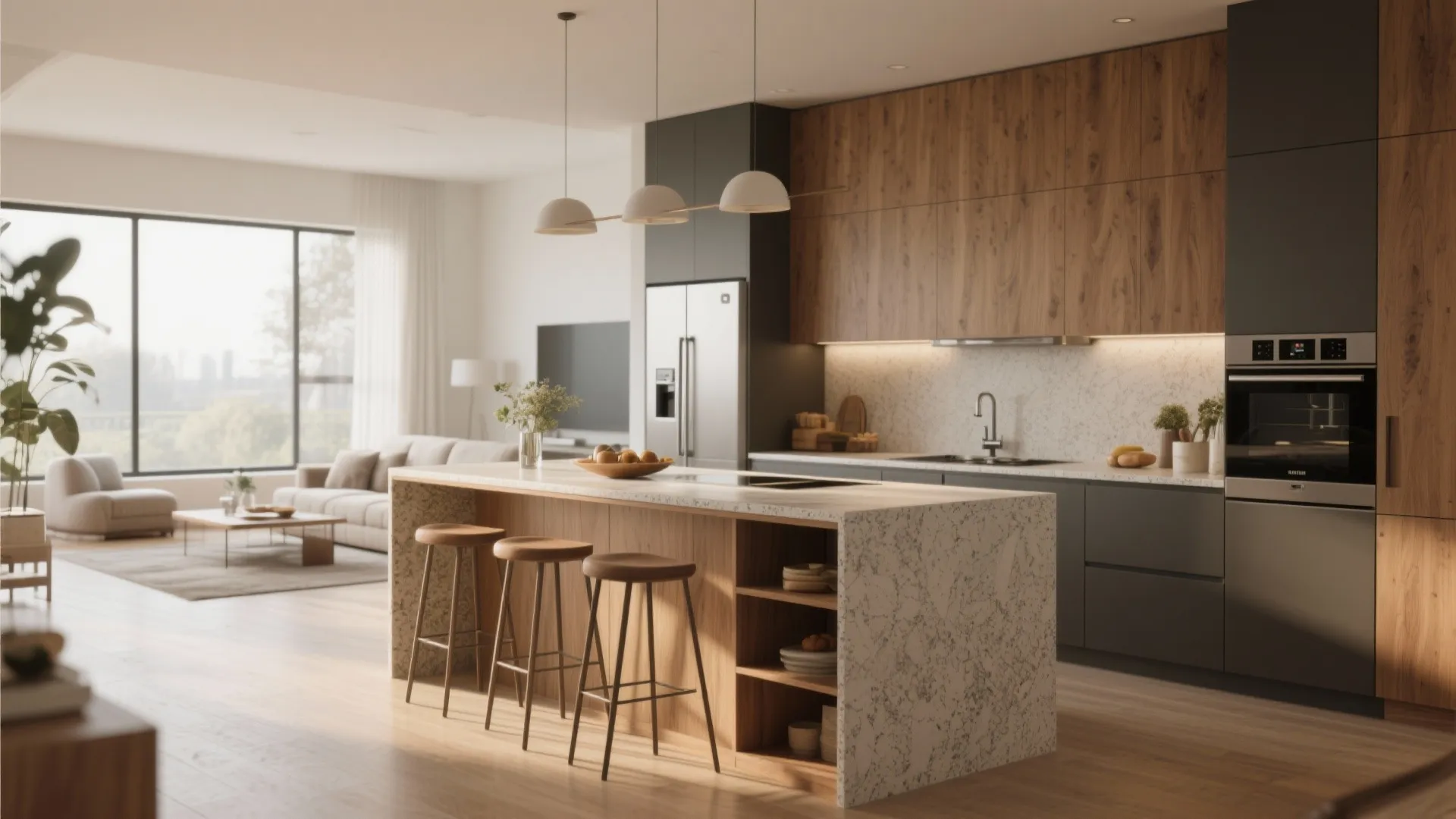 5. Kitchen island that doubles as dining table