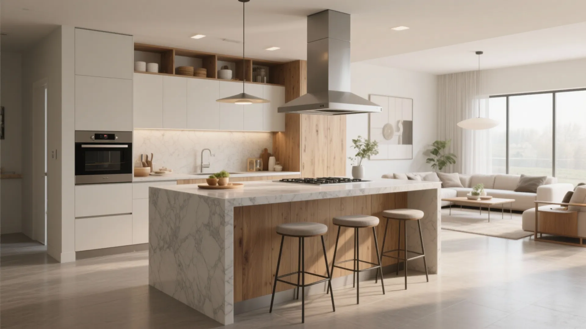 3. Open-plan kitchen with island seating