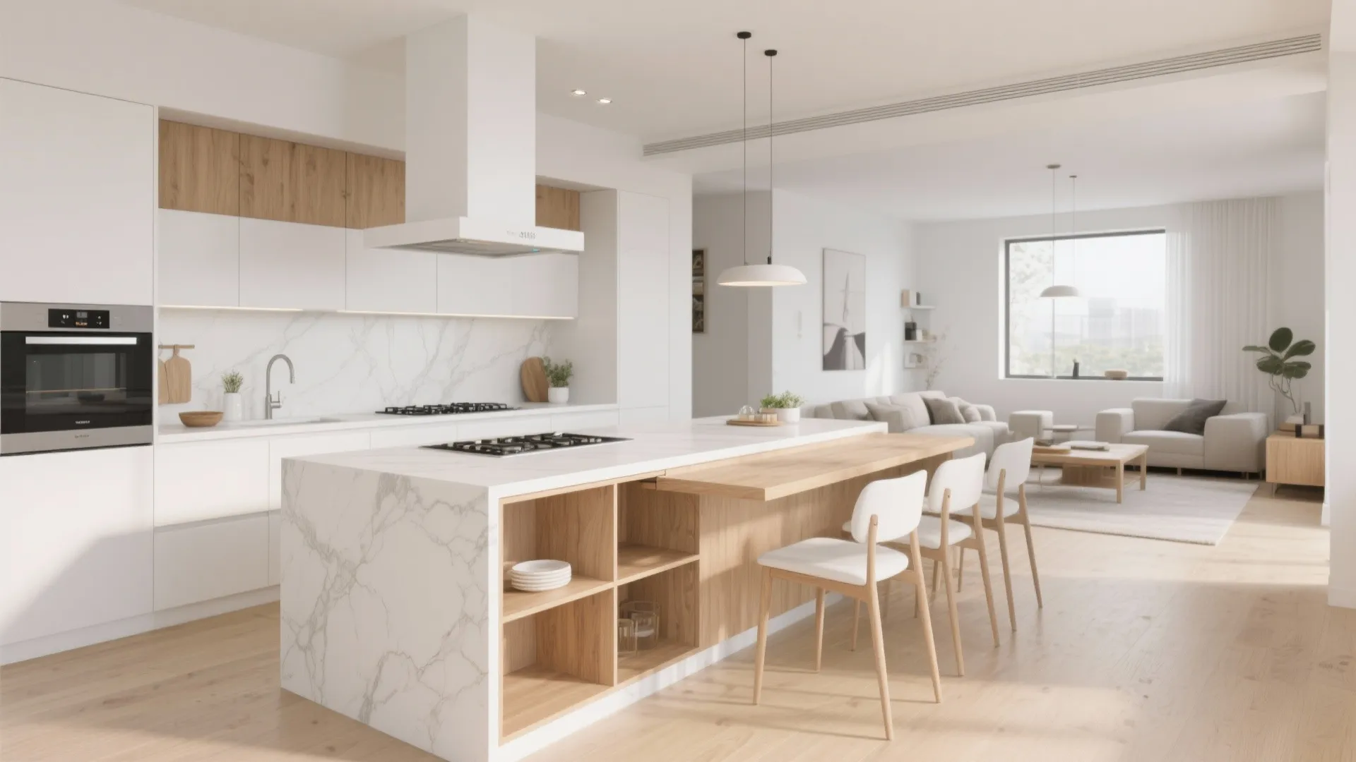 2. Kitchen with Island Flow