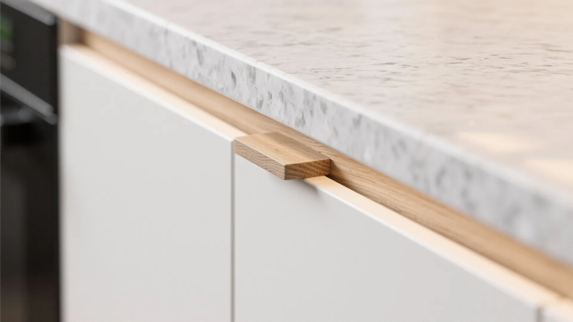 Minimalist kitchen storage with a Hyderabad touch