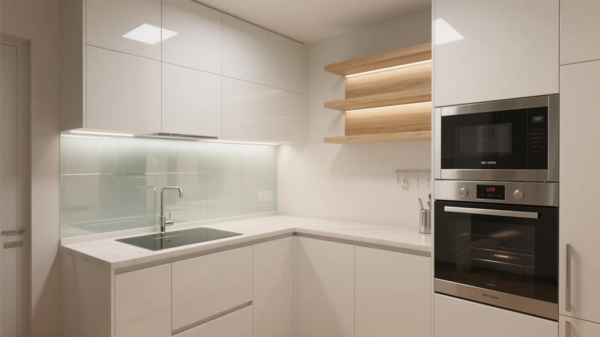 Compact Kitchen Refresh: Smart Layout and Shiny Surfaces