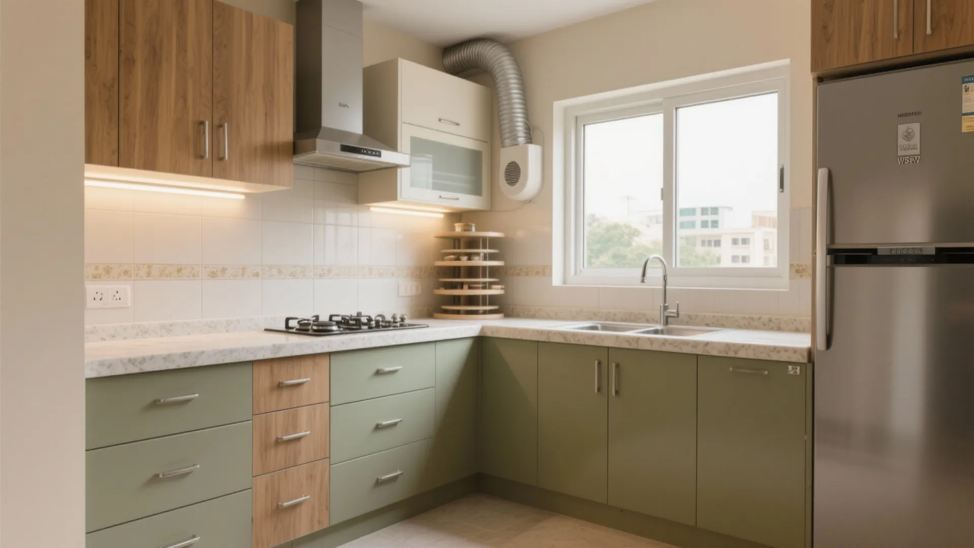 1) A kitchen that works hard: compact, ventilated, and future-proof