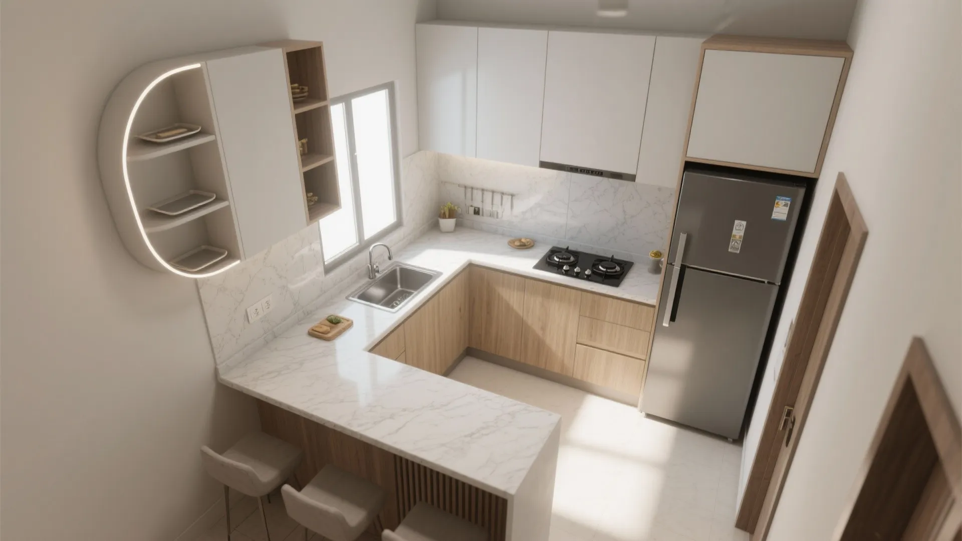 L-Shaped Kitchen That Works Hard