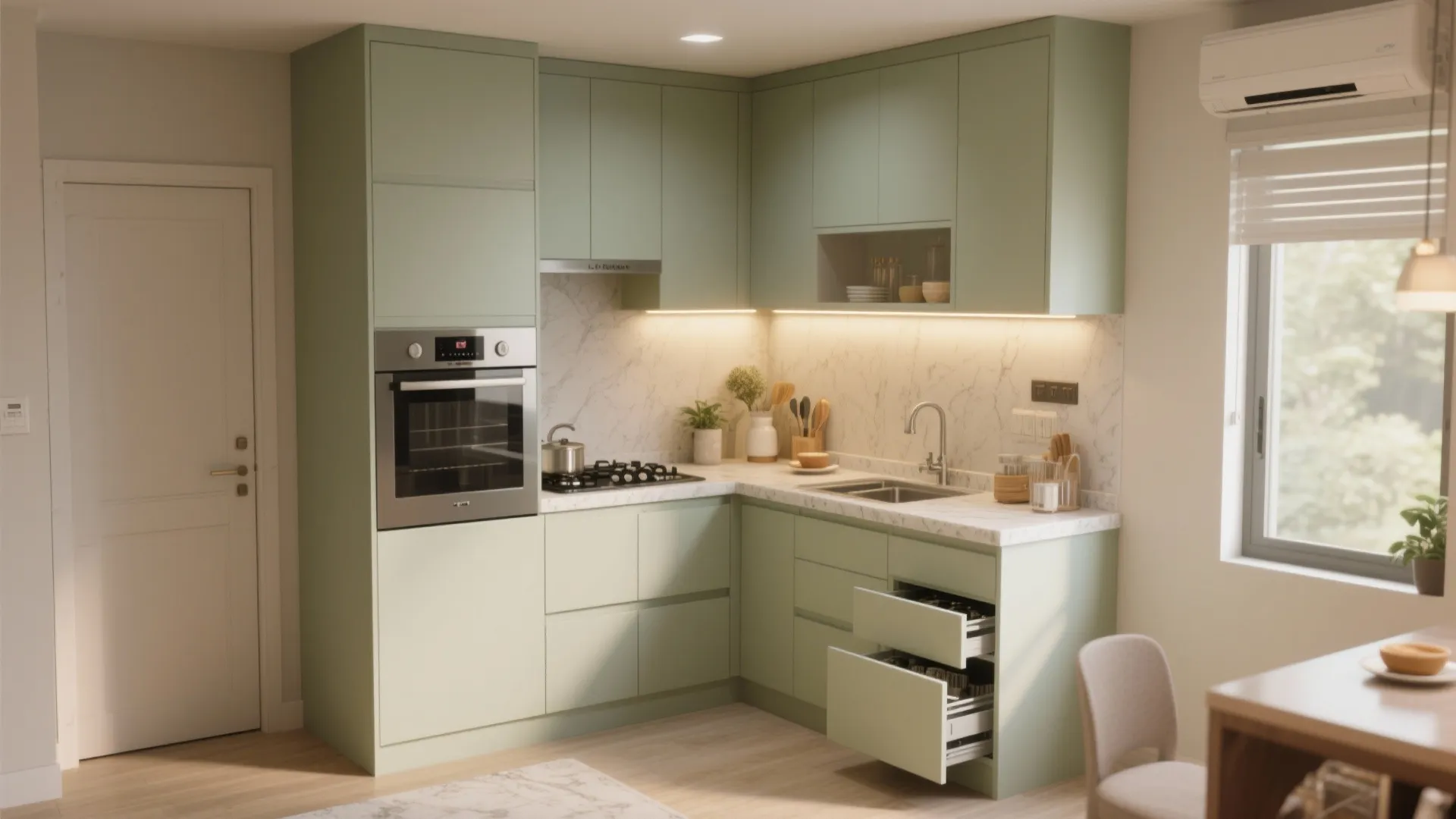 L-Shaped Kitchen That Works Hard