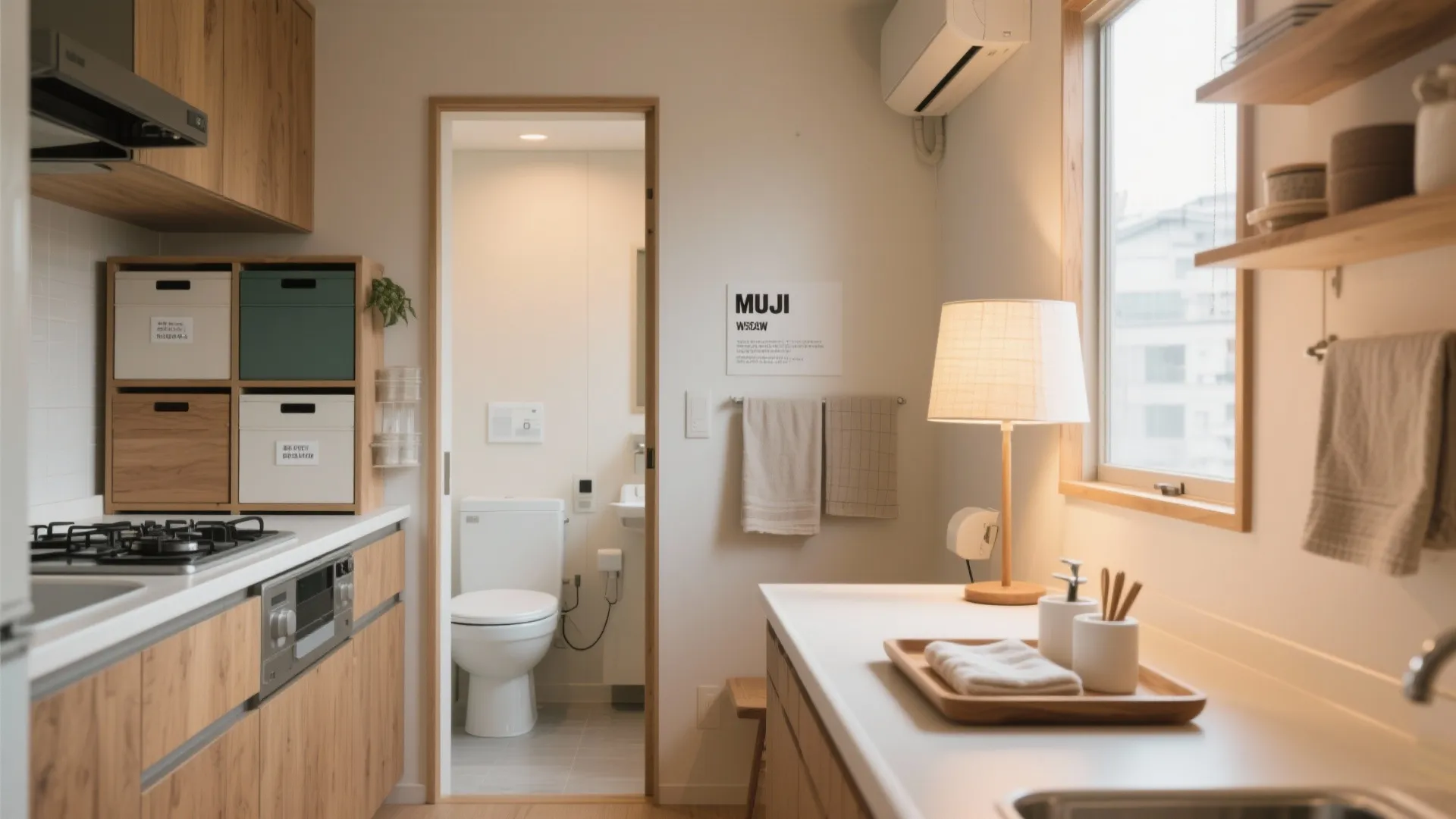 Tips 4: キッチンと洗面の“共同ルール”をインテリアで支える（收納技巧・東京小户型）