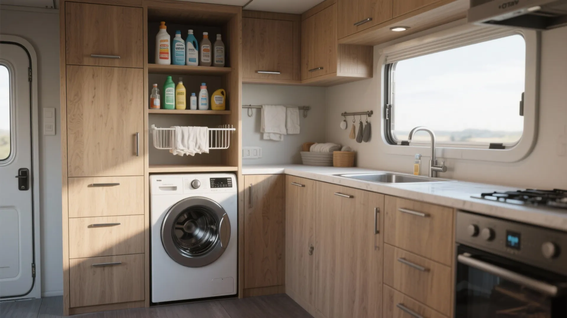 3. Use Kitchen Layout Ideas for Laundry Efficiency