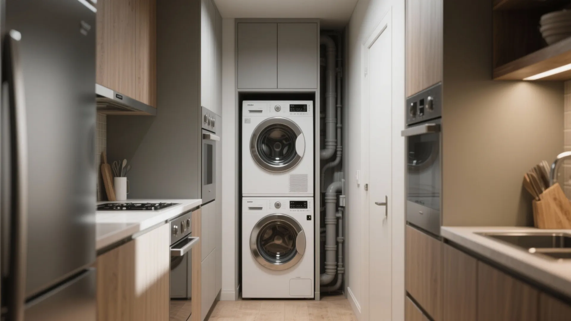 3. Integrated Kitchen-Laundry Combo