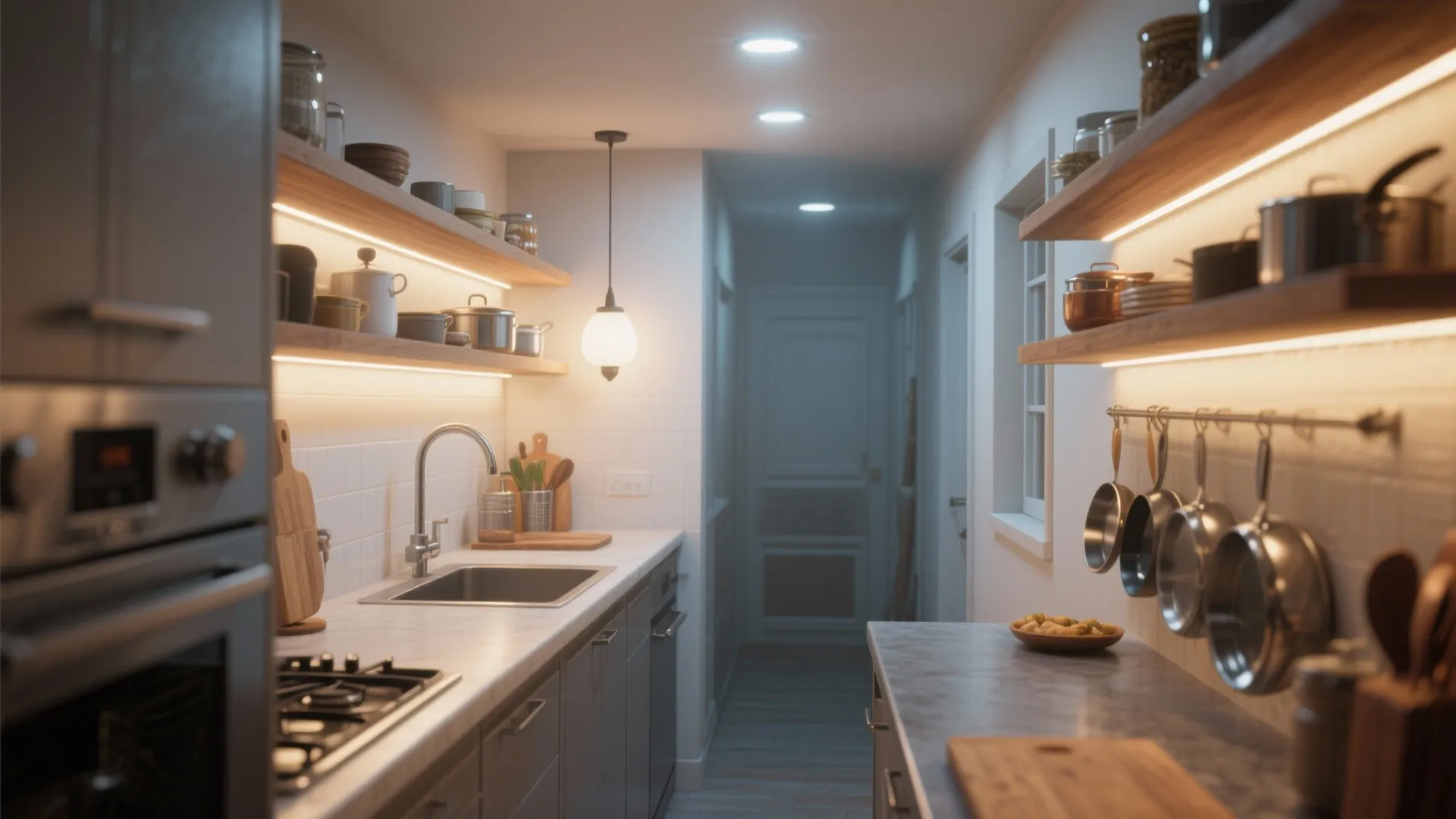 5. Layered kitchen illumination