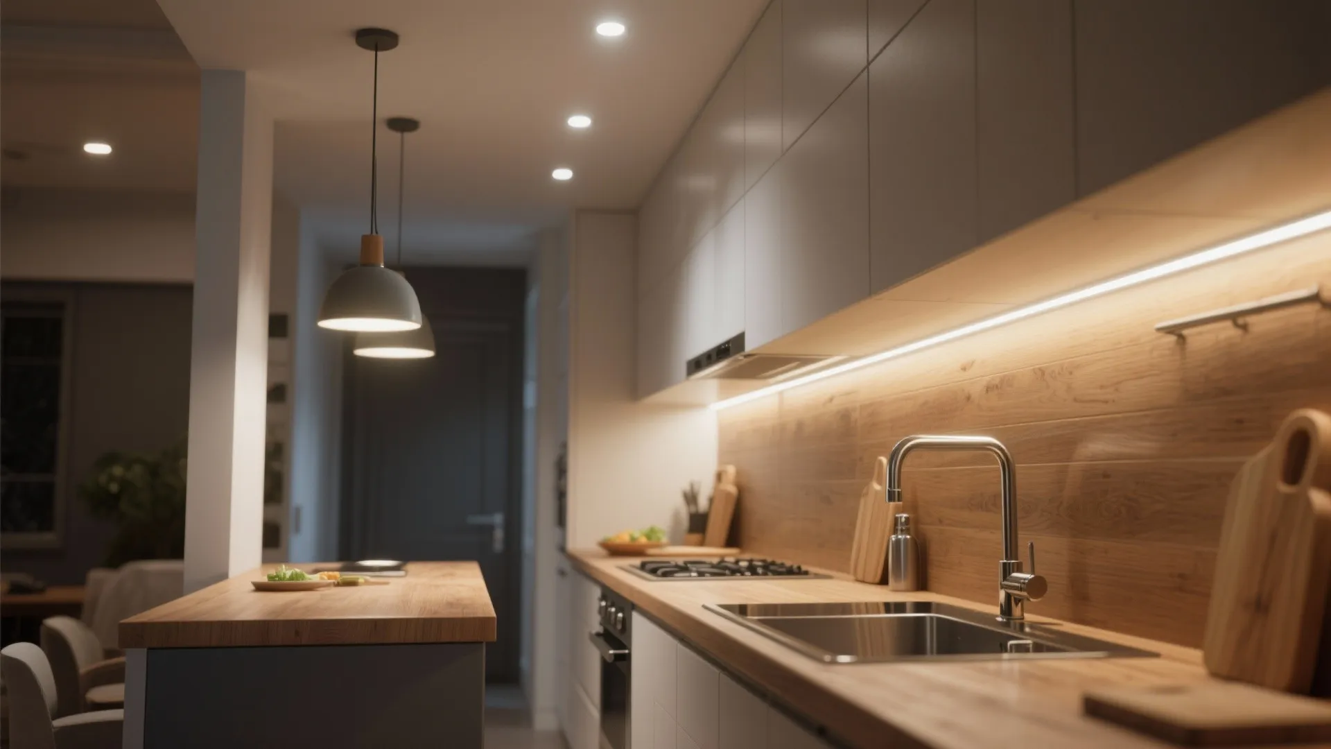 1. Layered lighting for kitchens
