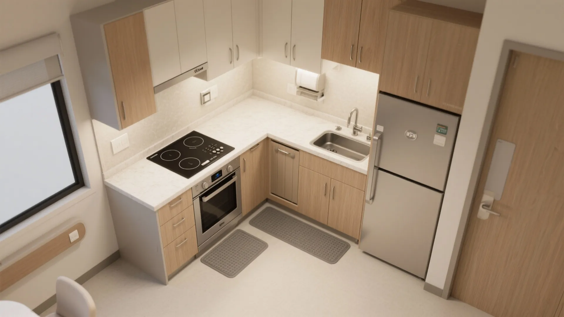 Ergonomic kitchenettes for safer independence