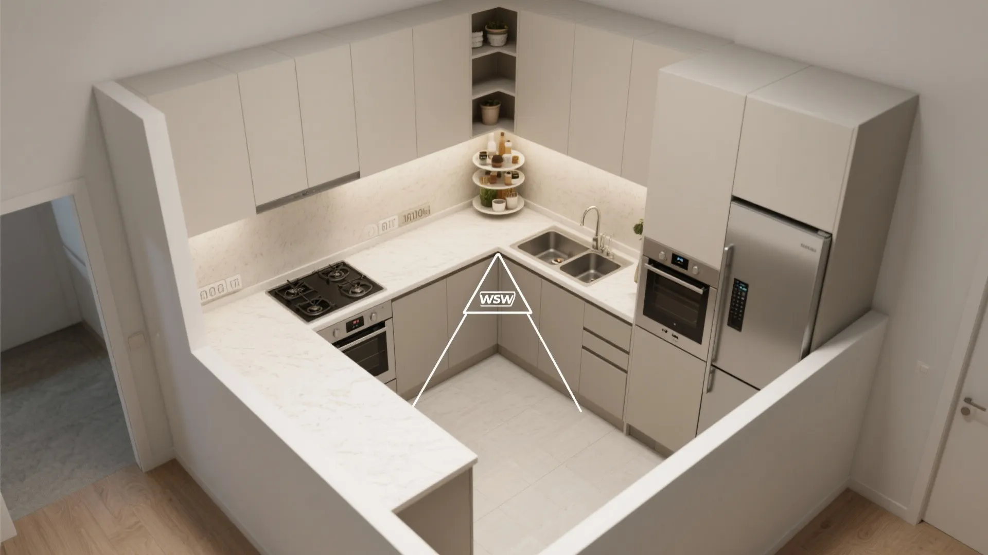 L-shaped flow with a parallel prep zone