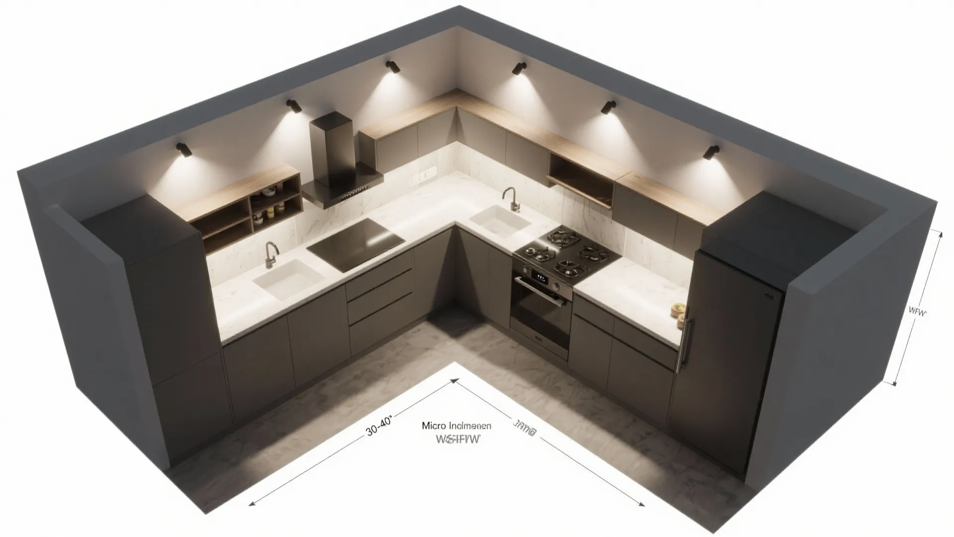 Perimeter cove with micro-spot accents