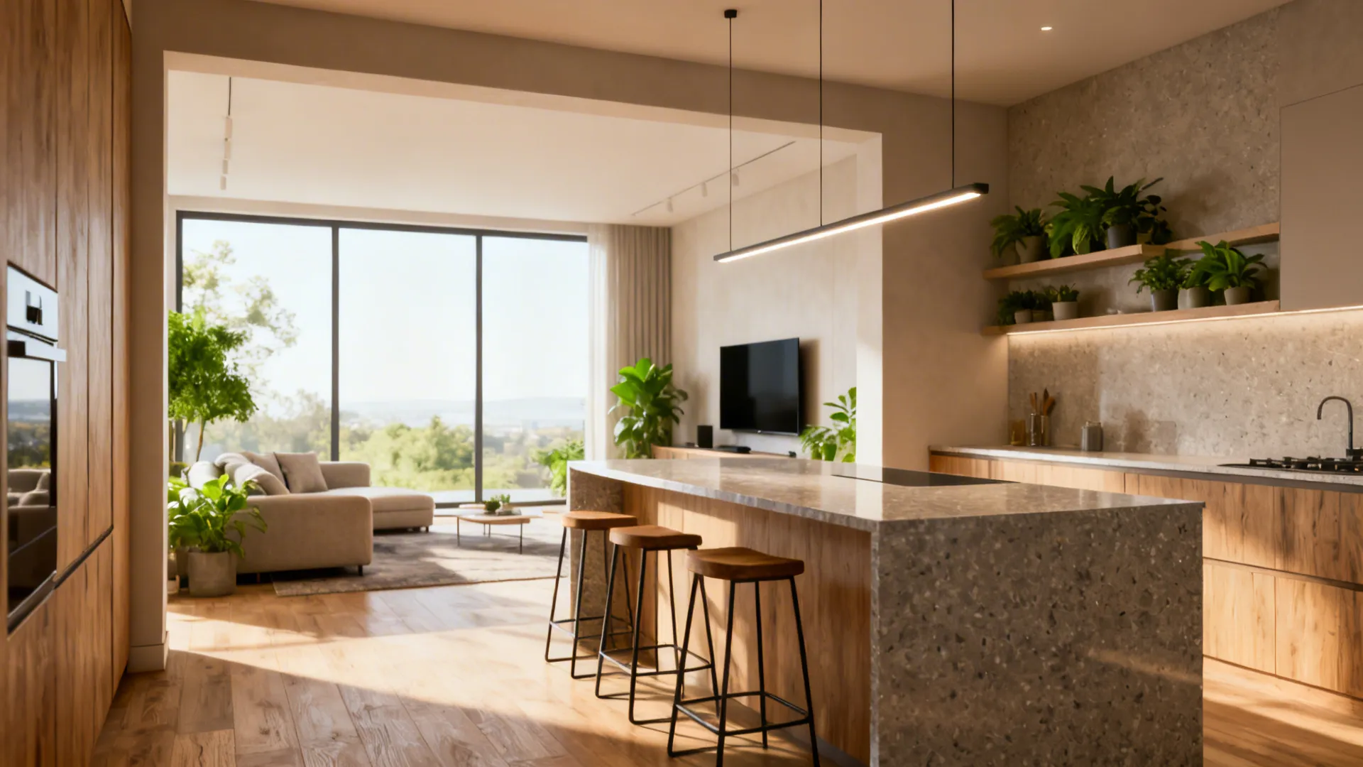 5 Kitchen-with-Window-to-Living-Room Ideas