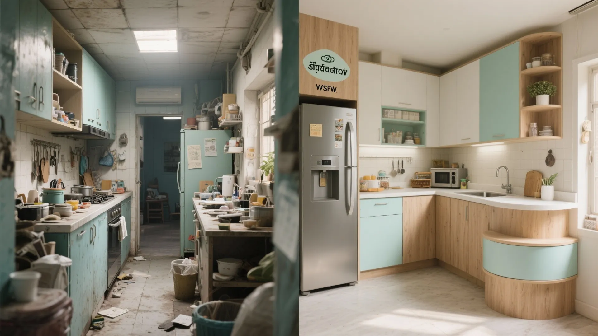 L-shaped small kitchen layout to unlock counter space