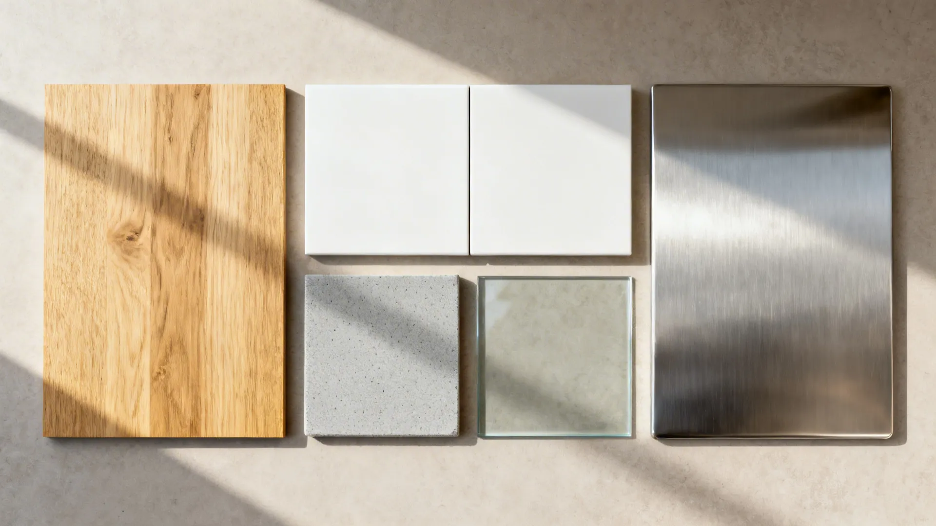 Warm wood accents for material balance