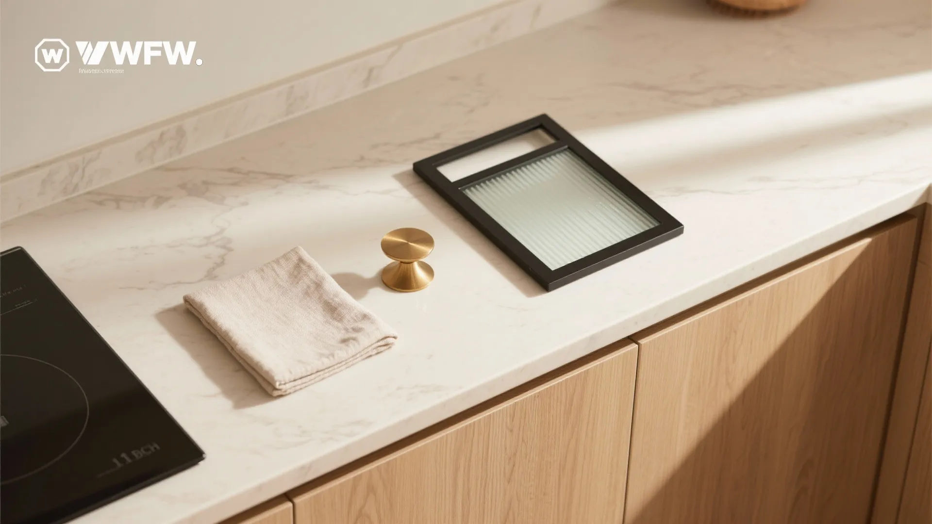 Kitchen zoning with an L-shaped core and vertical pantry walls