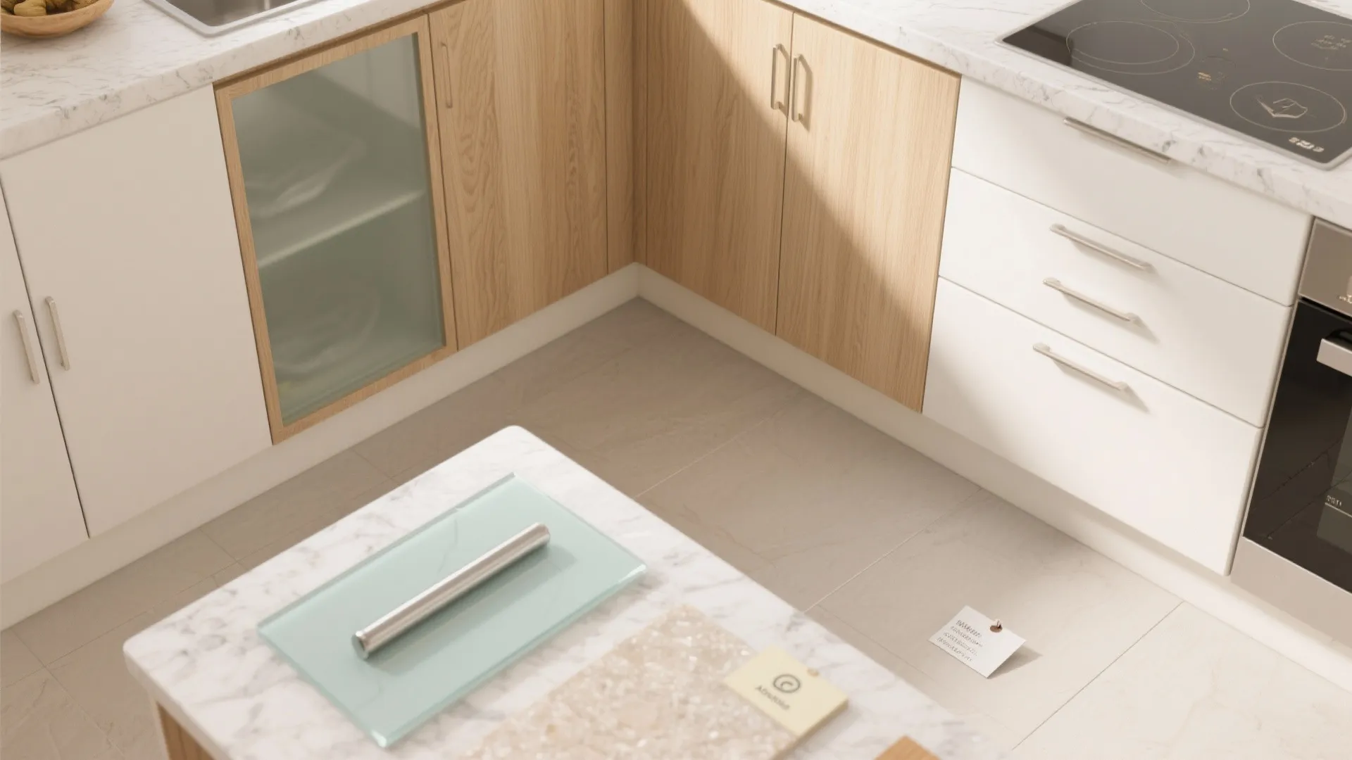 L-shaped small kitchen layout