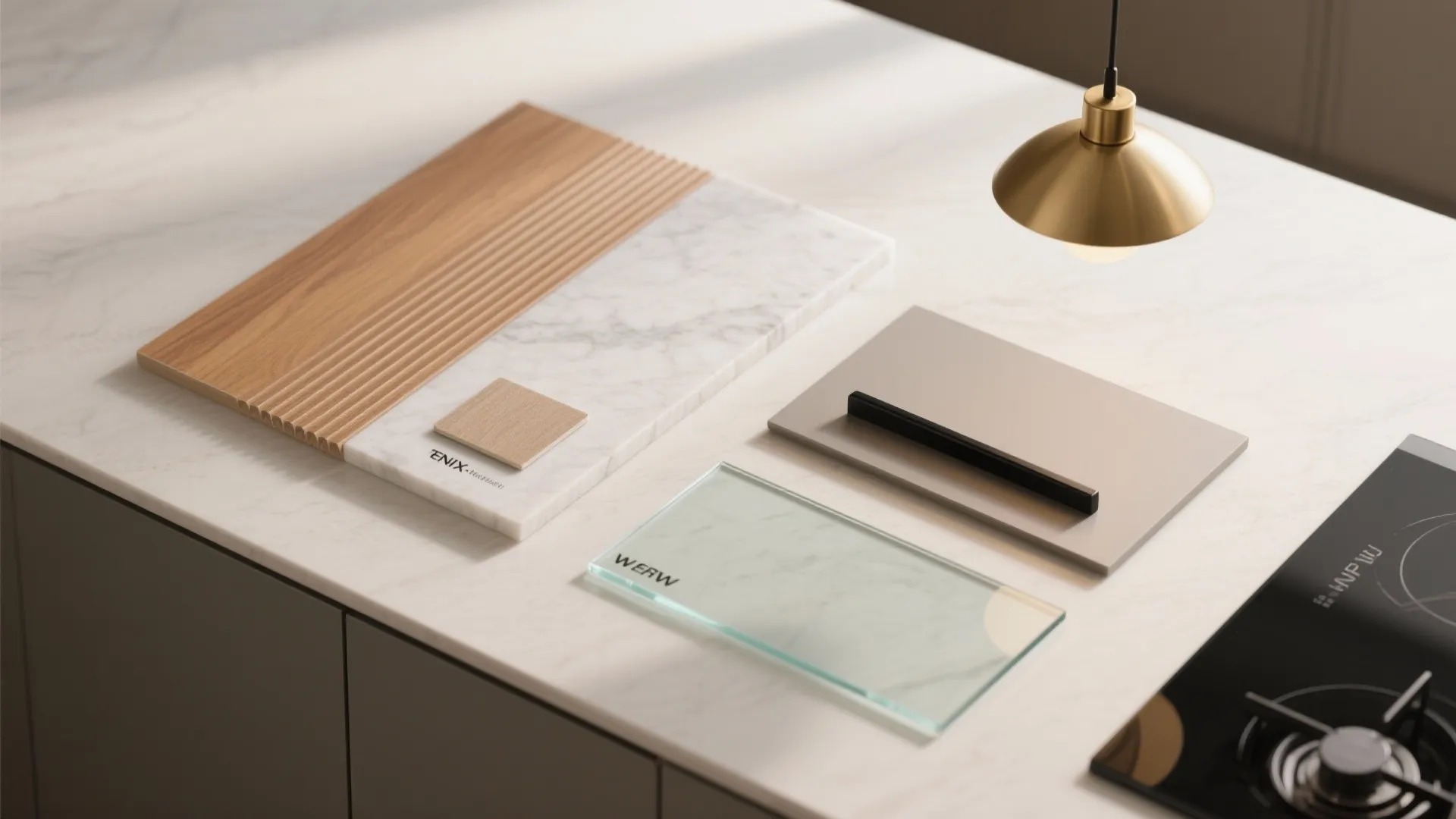 Compact island or peninsula for multitasking