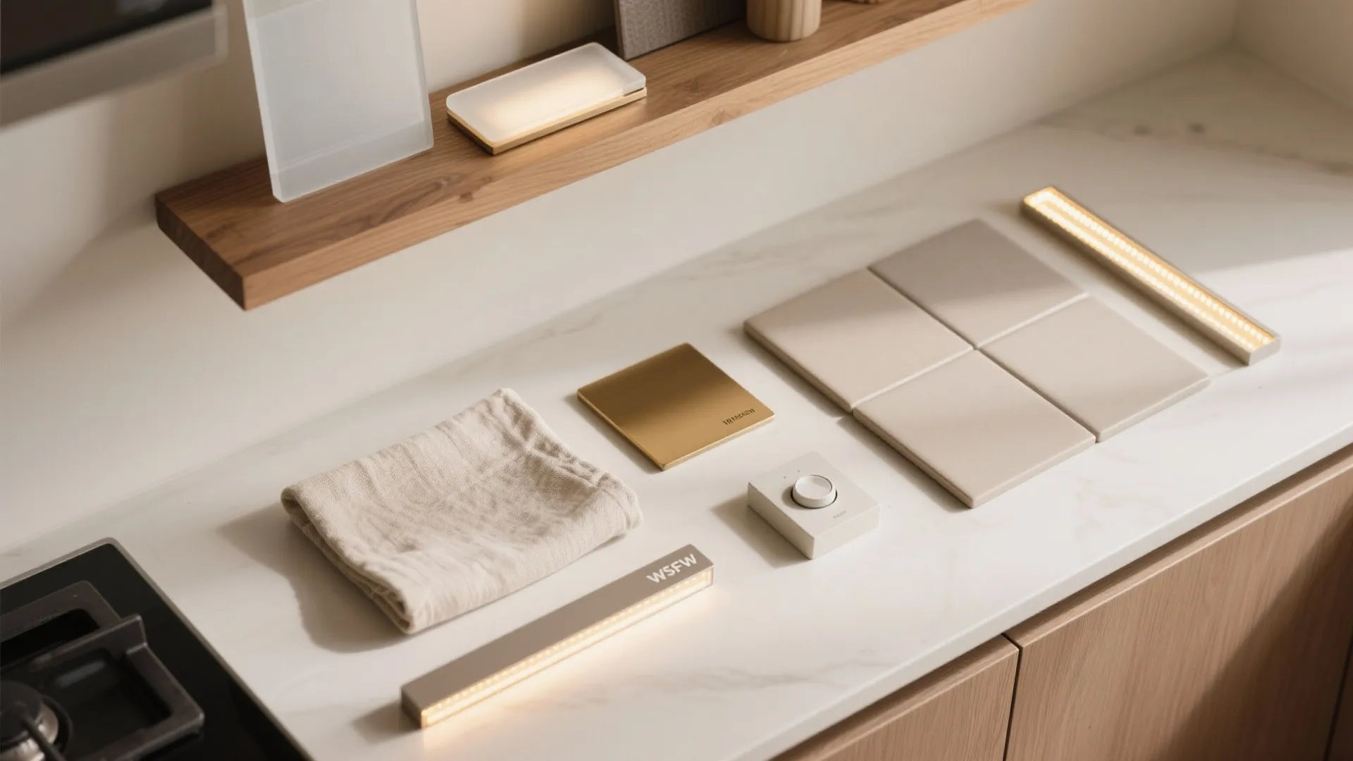 5) Picture lights over open shelves