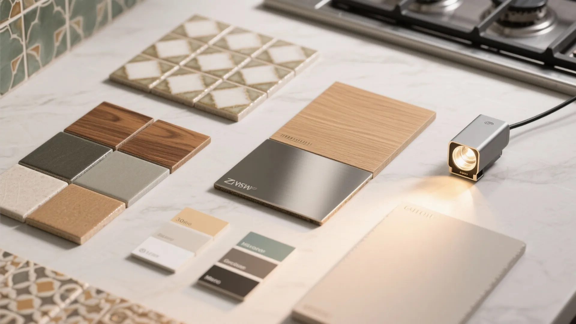 4) Recessed wall grazers for textured kitchen backsplashes