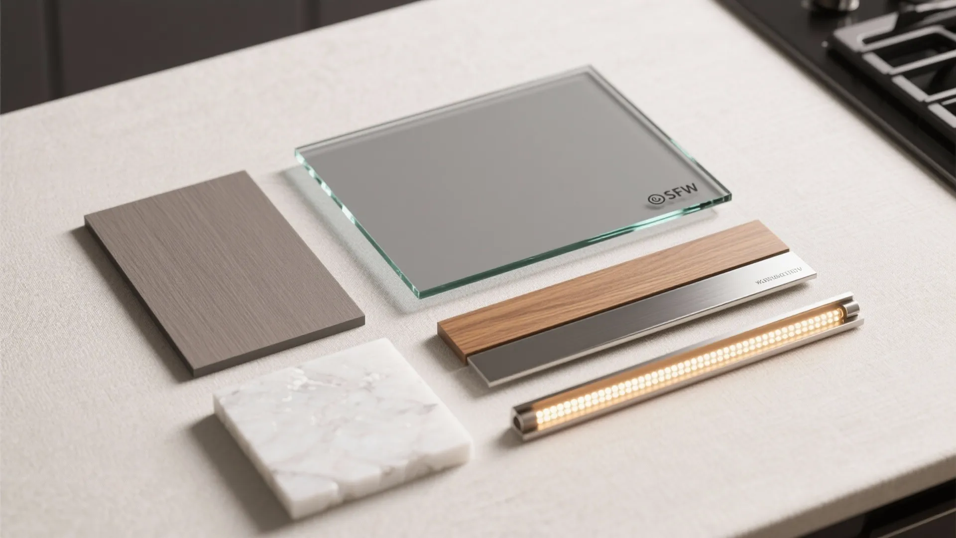 Glass Backsplash for Light and Airiness