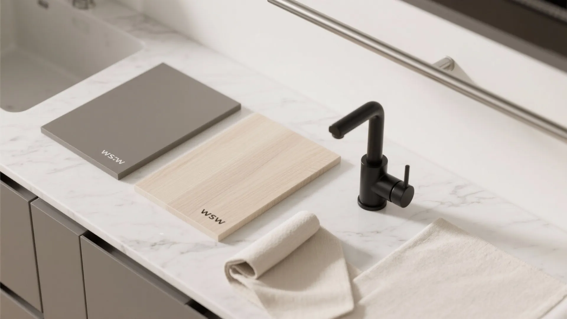 Minimal kitchen storage with clean lines