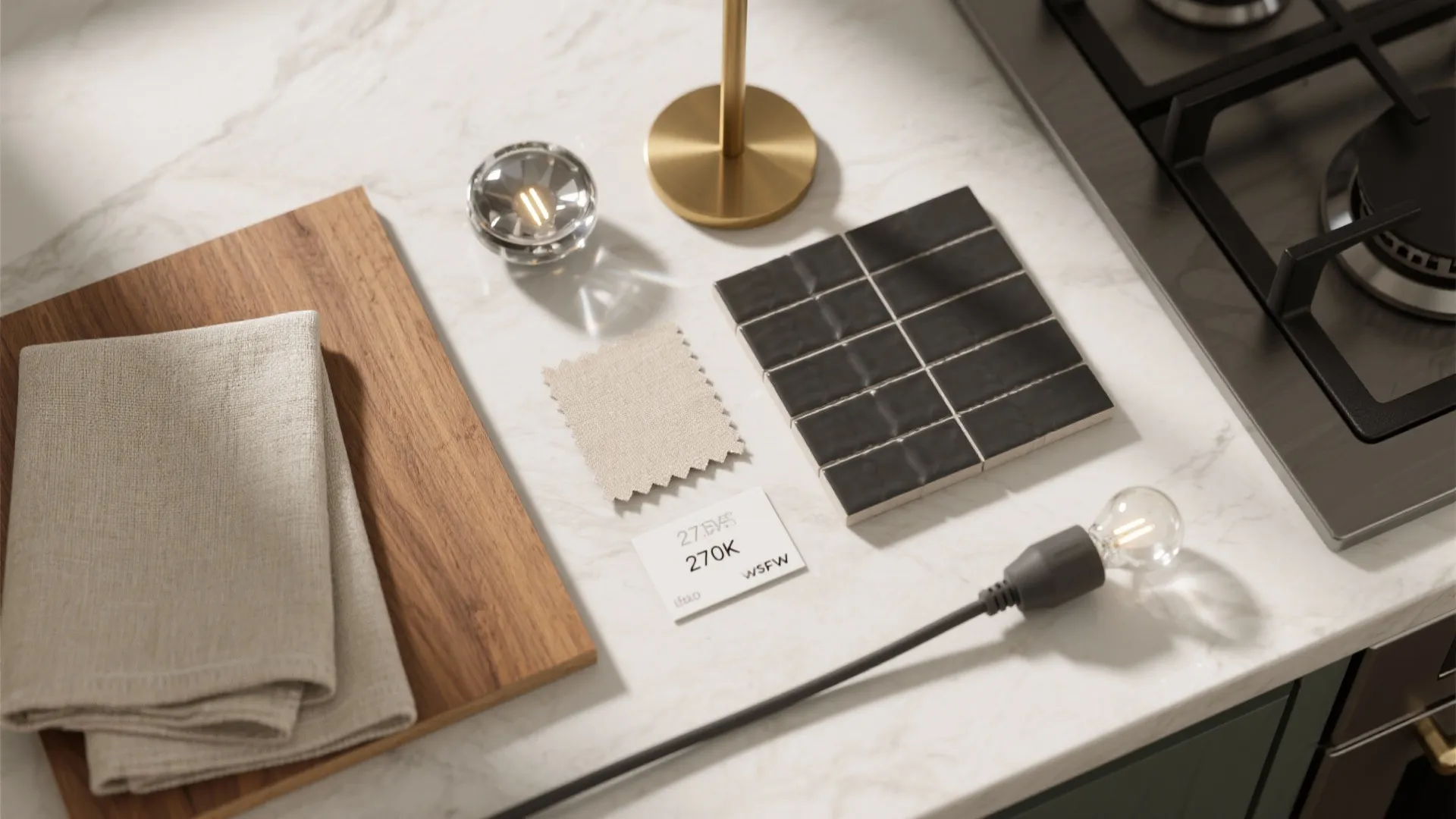 Slim task light for compact kitchens