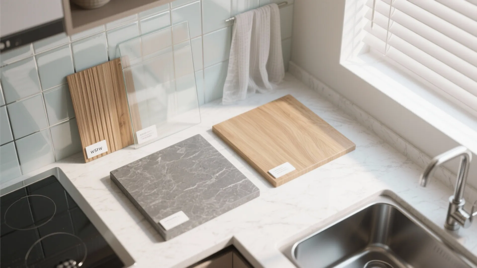 Glass backsplash and daylight-first planning