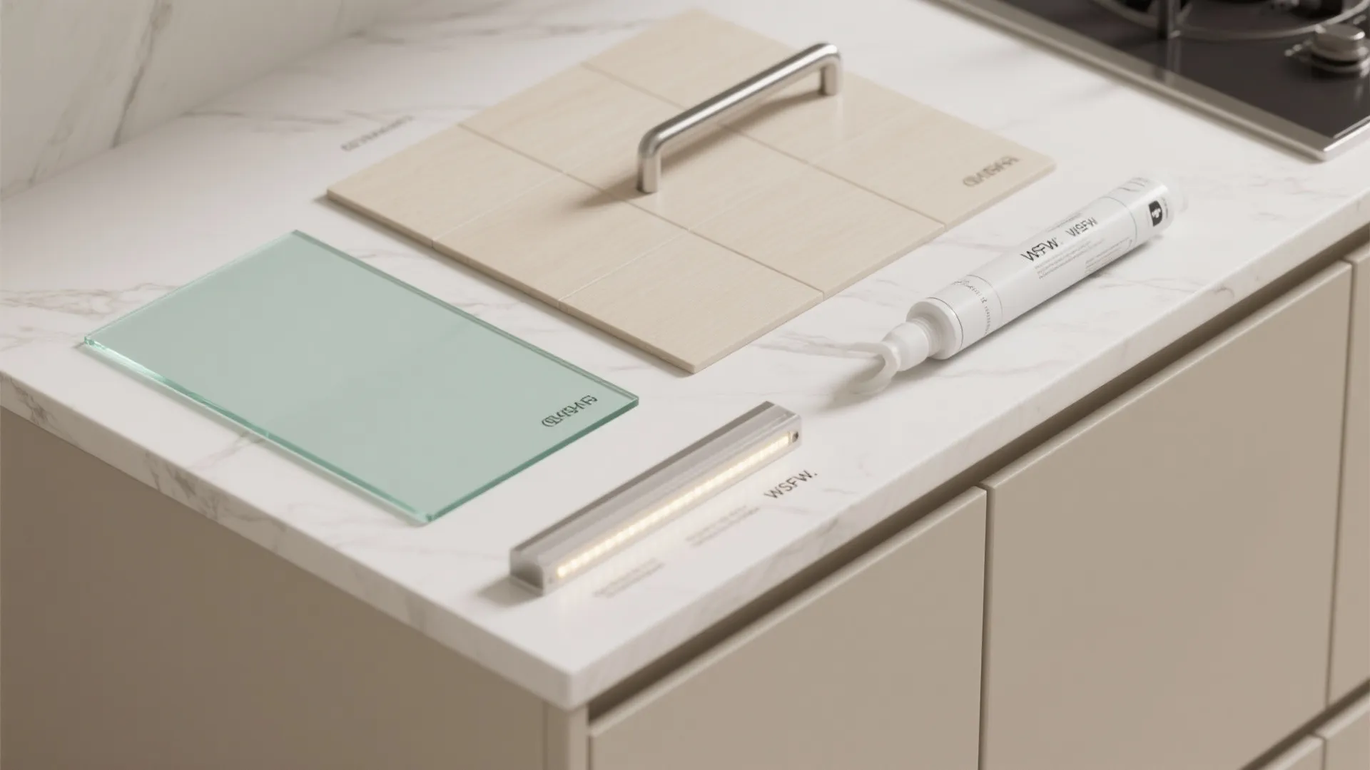 The lightness of a glass backsplash