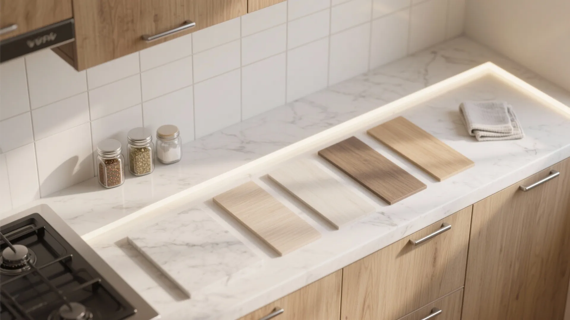 Minimal kitchen storage with airy lines